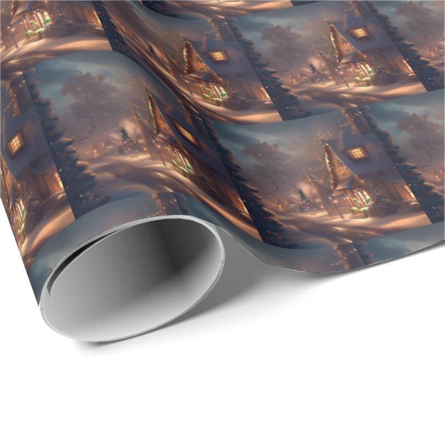 Christmas Small Town 2 Wrapping Paper (Roll Corner)