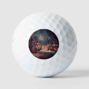 Christmas Small Town (3) Golf Balls