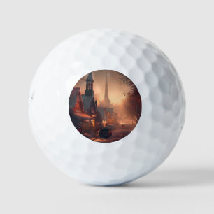 Christmas Small Town (4) Golf Balls