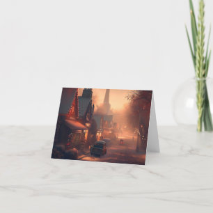 Christmas Small Town 4 Holiday Card