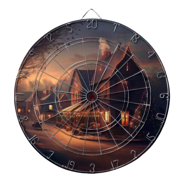 Christmas Small Town (6) Dartboard (Front)