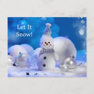 Christmas Smiling Snowman Easy Holiday Postcard