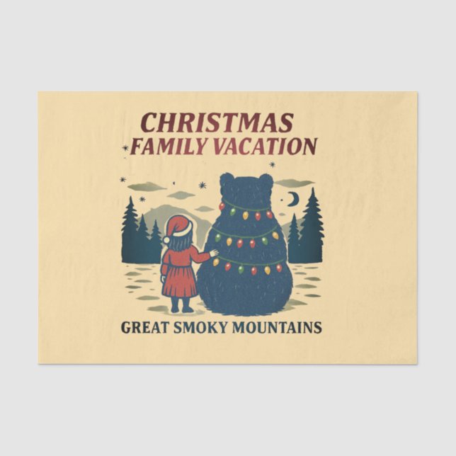 Christmas Smoky Mountains National Park Vacation Tissue Paper (Front)