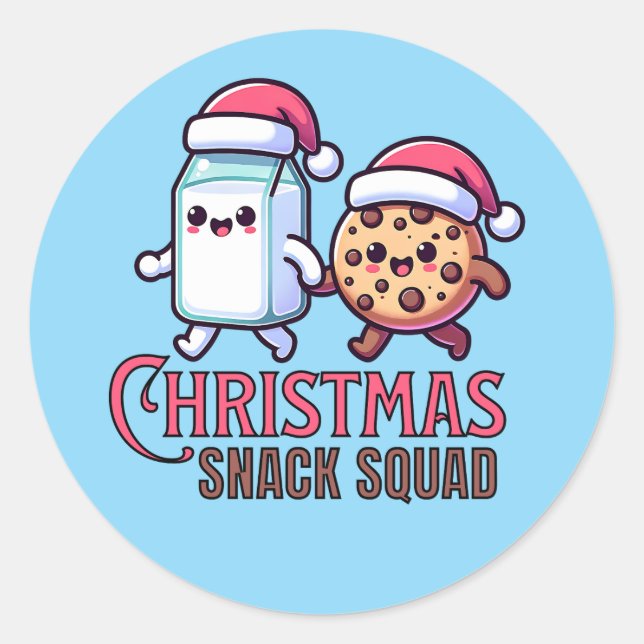 Christmas Snack Squad Milk and Cookie Stickers (Front)