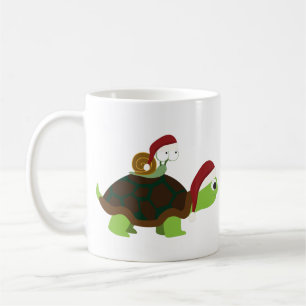 Christmas Snail on a turtle Coffee Mug