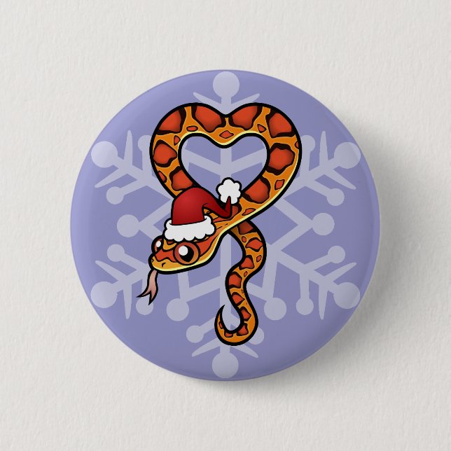 Christmas Snake 2 Inch Round Button (Front)