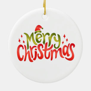 Christmas snake ceramic ornament