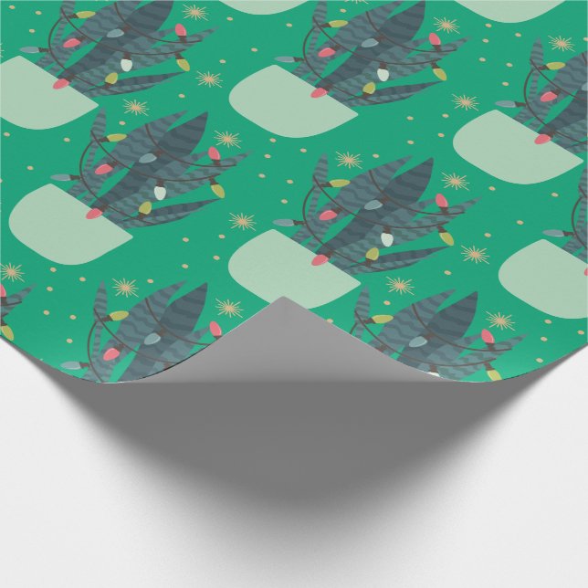 Christmas Snake Plant Wrapping Paper (Corner)