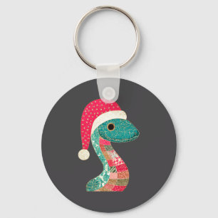 Christmas Snake Santa Hat Holiday Fun Premium Tri- Keychain