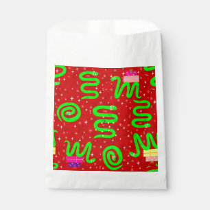 christmas snakes xmas lights snowflakes red favour bag