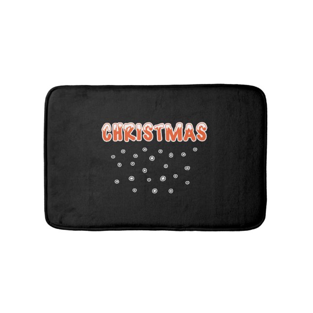 CHRISTMAS Snow and Snowballs Bath Mat (Front)