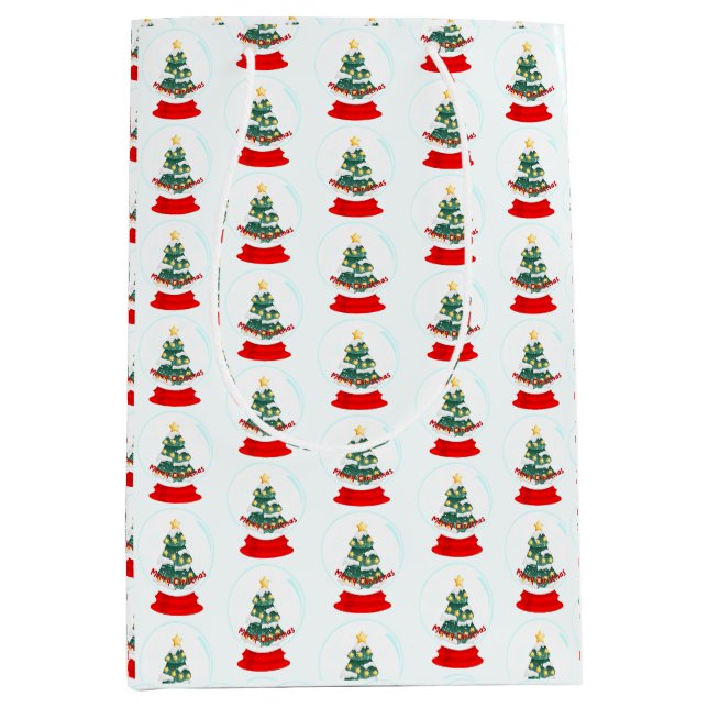 Christmas Snow Ball Medium Gift Bag (Front)
