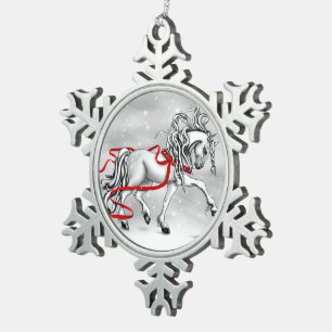 Christmas Snow Bells Horse Ornament
