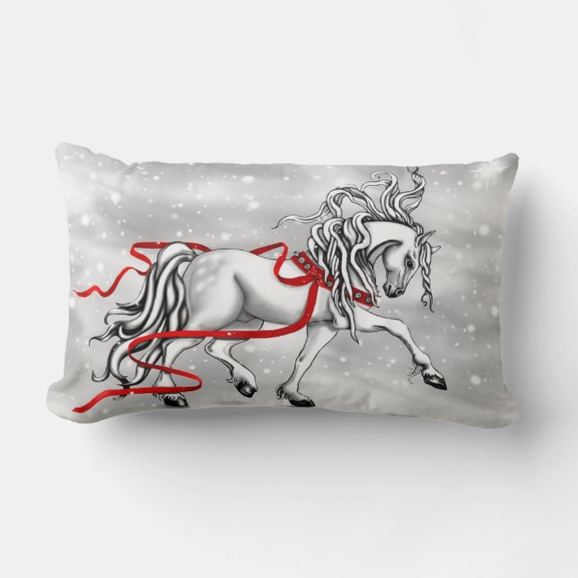 Christmas Snow Bells Lumbar Pillow (Front)