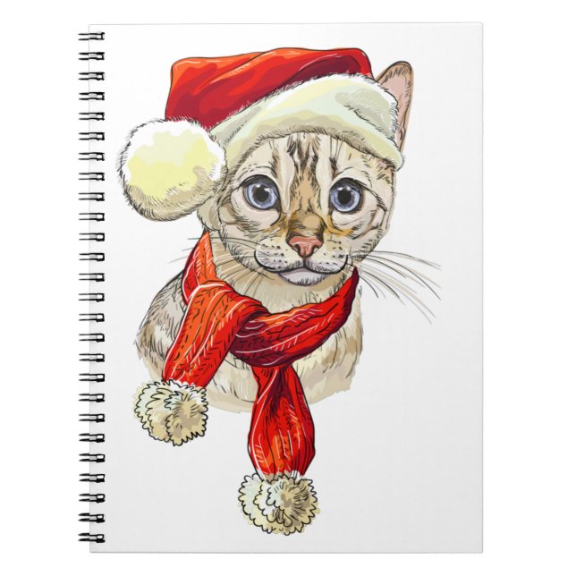 Christmas Snow Bengal Cat  T-Shirt Baby Blanket Notebook (Front)