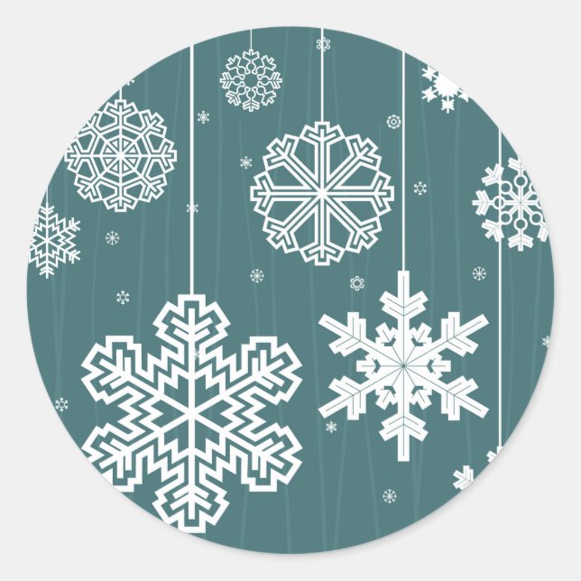 Christmas snow classic round sticker (Front)