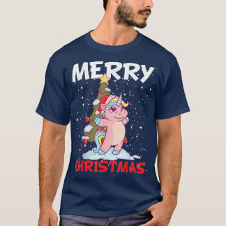 Christmas Snow Costume Christmas Tree Kids Unicorn T-Shirt