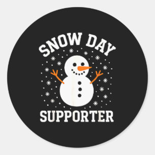 Christmas Snow Day Supporter Snowflake Snowman Fun Classic Round Sticker