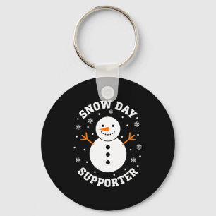 Christmas Snow Day Suprter Snowflake Snowman Funny Keychain