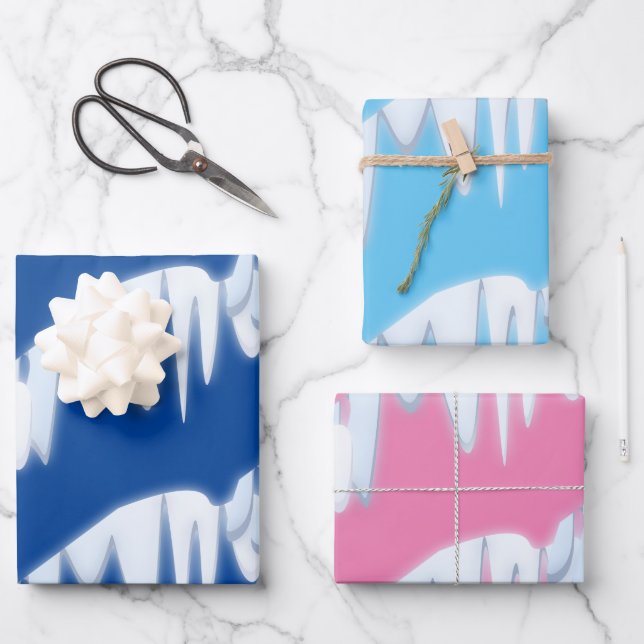 Christmas Snow Drift Pattern Wrapping Paper Sheet (Front)