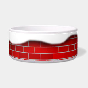Christmas Snow Drift Red Bricks Background