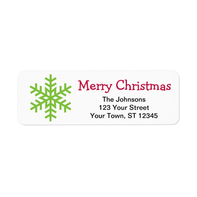 Christmas snow flake return address lables (Front)