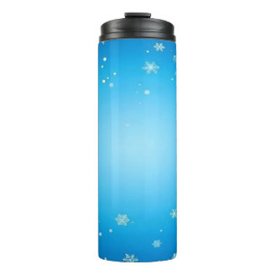 Christmas Snow Flakes Decoration Digital Art Thermal Tumbler