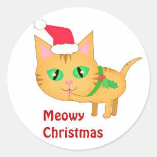 Christmas Snow Girls With Cat Stickers