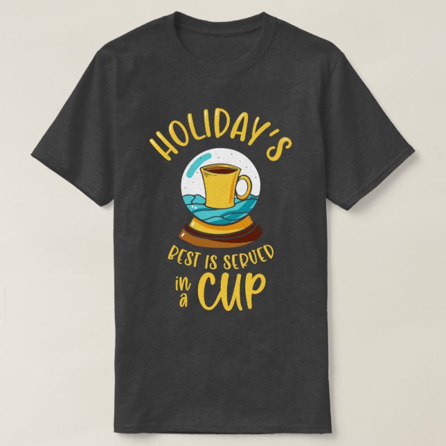 Christmas Snow Globe Coffee  T-Shirt (Design Front)