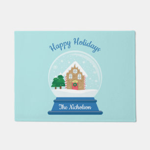 CHRISTMAS SNOW GLOBE DOORMAT