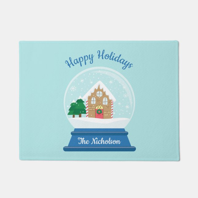 CHRISTMAS SNOW GLOBE DOORMAT (Front)