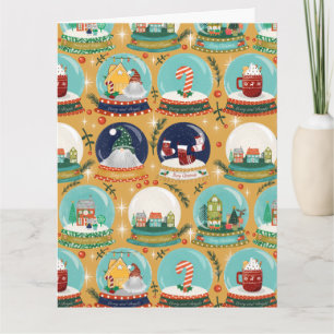 Christmas snow-globe Gnome//Gingerbread House// Card