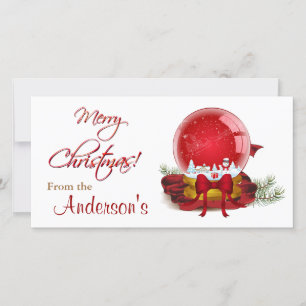 Christmas Snow Globe Holiday Card