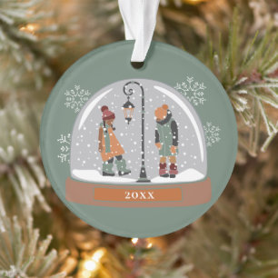 Christmas Snow Globe Kids in Snow Ornament