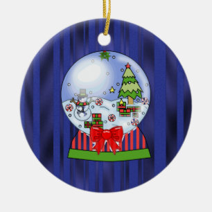 Christmas Snow Globe ornamenr Ceramic Ornament