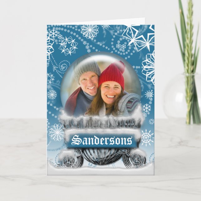 Christmas Snow Globe Photo Template Blank Inside (Front)
