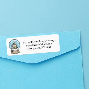 Christmas Snow Globe Realty Holiday Return Address