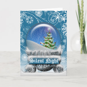 Christmas Snow Globe Winter Scenic Blank Inside Holiday Card