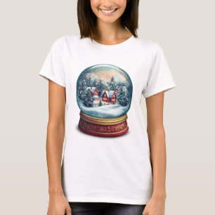 Christmas Snow globe with a tiny village design T-Shirt