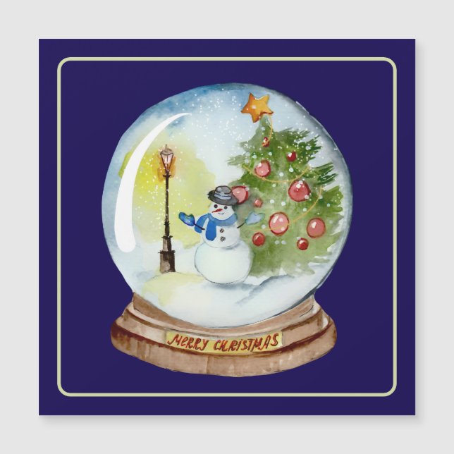 Christmas Snow Globe with Snowman & Tree (Front)