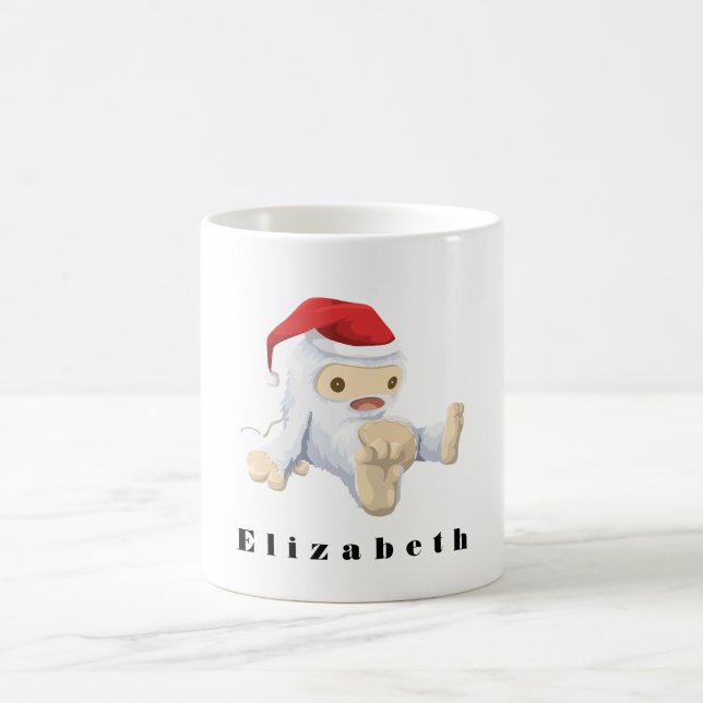 Christmas Snow Monster Doll With a Red Santa Hat Coffee Mug (Center)