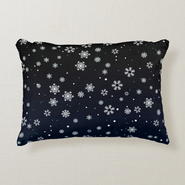 Christmas :  Snow Pattern Accent Pillow (Front)