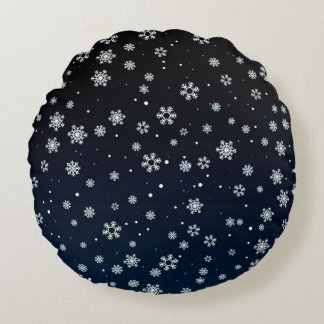 Christmas :  Snow Pattern Round Pillow