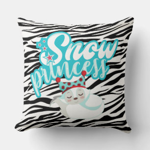 Christmas Snow Princess Animal Print Pillow