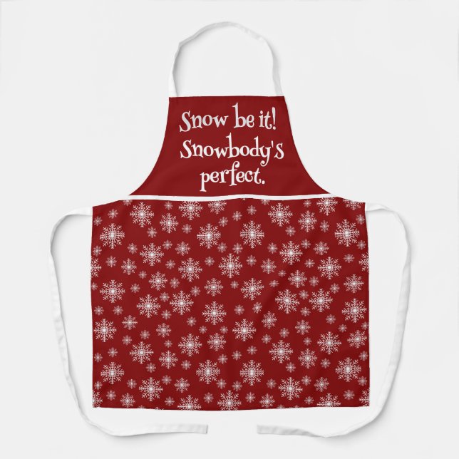 Christmas Snow Pun All-Over Print Apron (Front)