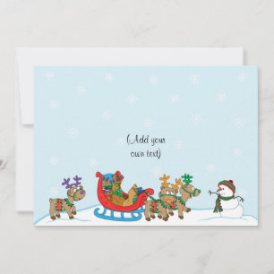 Christmas Snow Scene 2sided/flat/card/& env 7"x5" Holiday Card