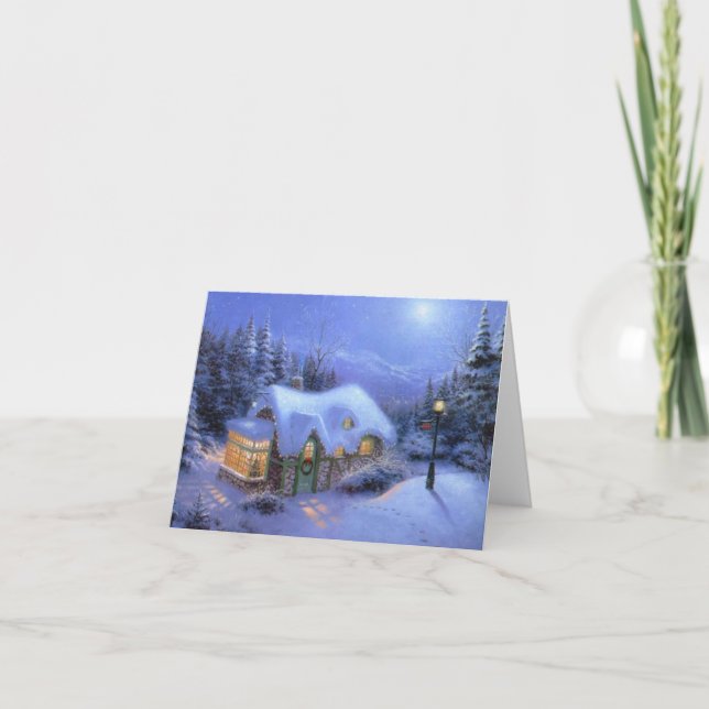 "Christmas Snow Scene" Greeting Card (Front)
