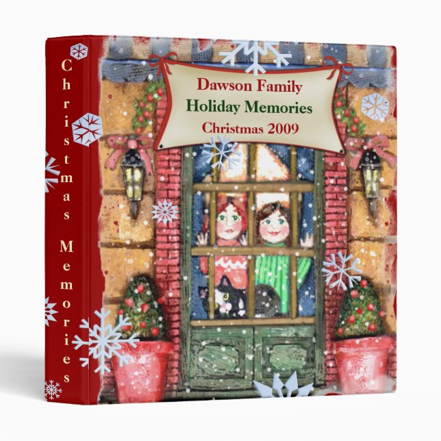 Christmas Snow Scene Scrapbook Photo Binder (Front/Spine)