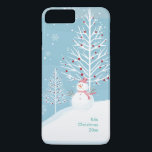 Christmas Snow Scene with Snowman Phone Case<br><div class="desc">Christmas Stocking design makes a great Christmas gift for young and old! This snowman in winter design would be a perfect stocking stuffer for anyone that loves winter - young or old,  guy or gal!  Be sure to personalize it.</div>