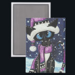 Christmas Snow Siamese Cat American MoJo Pillows Magnet<br><div class="desc">Created using one of my paintings from the Siamese Cat Series.</div>